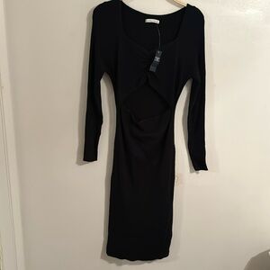 Ribbed Body-con Cutout Dress